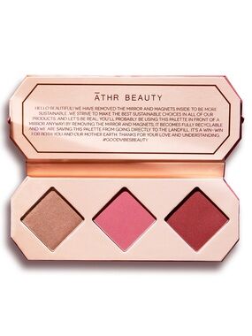 ATHR Beauty Crystal Charged Cheek Palette in Ruby Blush Highlighter Trio